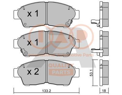 70417092P IAP QUALITY PARTS Комплект тормозных колодок, дисковый тормоз