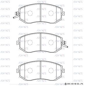 SN227P ADVICS Комплект тормозных колодок, дисковый тормоз