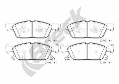 224120070100 BRECK Комплект тормозных колодок, дисковый тормоз