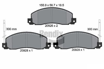 BPD1734 BENDIX Braking Комплект тормозных колодок, дисковый тормоз