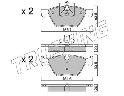 5733 TRUSTING Комплект тормозных колодок, дисковый тормоз
