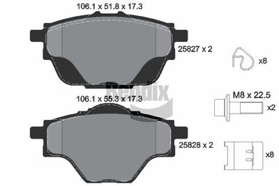 BPD1162 BENDIX Braking Комплект тормозных колодок, дисковый тормоз