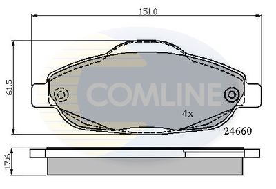 CBP01765 COMLINE Комплект тормозных колодок, дисковый тормоз