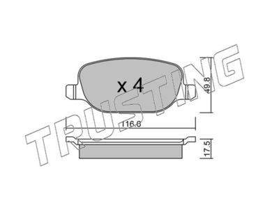 7200 TRUSTING Комплект тормозных колодок, дисковый тормоз