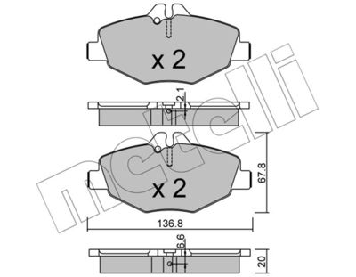2205620 METELLI Комплект тормозных колодок, дисковый тормоз