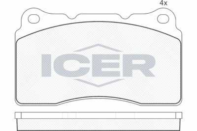 181582 ICER Комплект тормозных колодок, дисковый тормоз