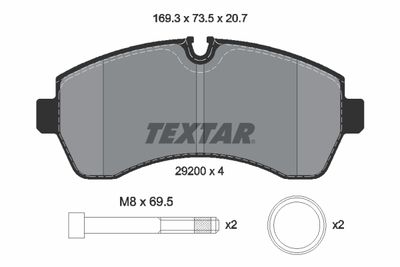 2920006 TEXTAR Комплект тормозных колодок, дисковый тормоз