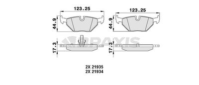 AA0056 BRAXIS Комплект тормозных колодок, дисковый тормоз