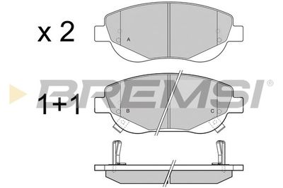 BP3421 BREMSI Комплект тормозных колодок, дисковый тормоз