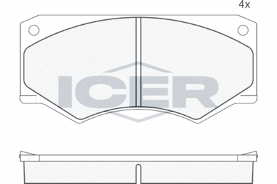 140279 ICER Комплект тормозных колодок, дисковый тормоз
