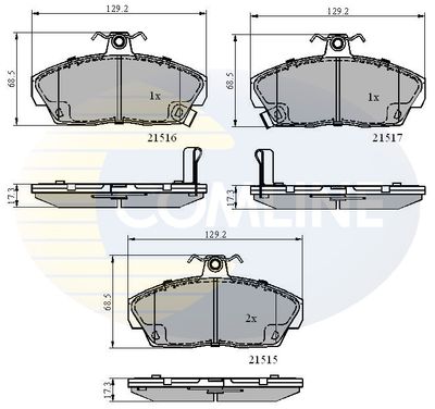 CBP3232 COMLINE Комплект тормозных колодок, дисковый тормоз