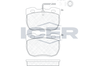 140839203 ICER Комплект тормозных колодок, дисковый тормоз