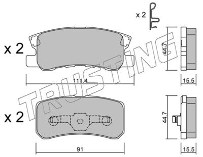 4150 TRUSTING Комплект тормозных колодок, дисковый тормоз