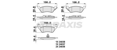 AA0237 BRAXIS Комплект тормозных колодок, дисковый тормоз