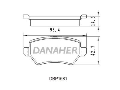 DBP1681 DANAHER Комплект тормозных колодок, дисковый тормоз