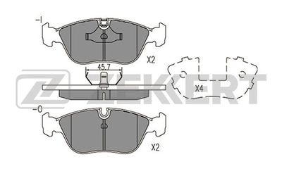 BS2875 ZEKKERT Комплект тормозных колодок, дисковый тормоз