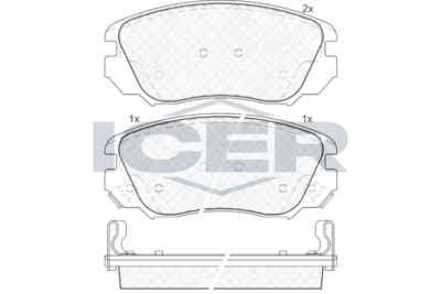 181914 ICER Комплект тормозных колодок, дисковый тормоз