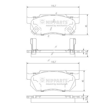 J3604019 NIPPARTS Комплект тормозных колодок, дисковый тормоз