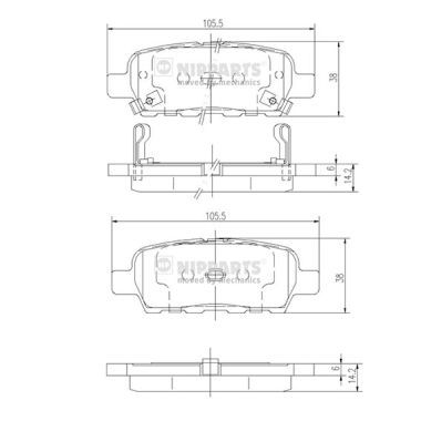 J3611044 NIPPARTS Комплект тормозных колодок, дисковый тормоз