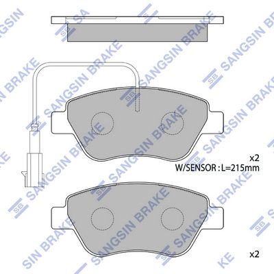 SP1201B Hi-Q Комплект тормозных колодок, дисковый тормоз