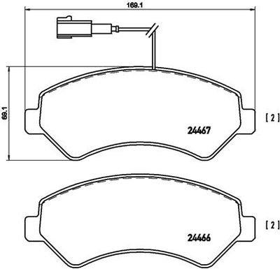 P23136 BREMBO Комплект тормозных колодок, дисковый тормоз