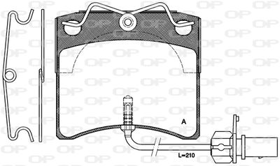 BPA038511 OPEN PARTS Комплект тормозных колодок, дисковый тормоз