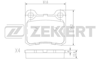 BS1215 ZEKKERT Комплект тормозных колодок, дисковый тормоз