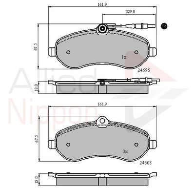 ADB11621 COMLINE Комплект тормозных колодок, дисковый тормоз