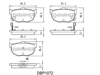 DBP1072 DANAHER Комплект тормозных колодок, дисковый тормоз