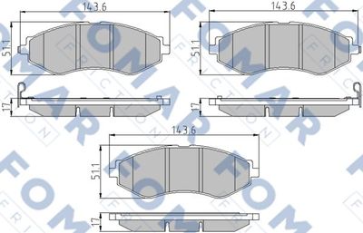 FO846281 FOMAR Friction Комплект тормозных колодок, дисковый тормоз