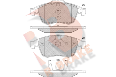 RB1918208 R BRAKE Комплект тормозных колодок, дисковый тормоз