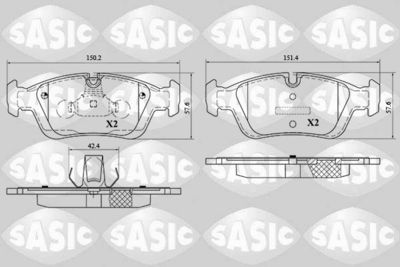 6216052 SASIC Комплект тормозных колодок, дисковый тормоз