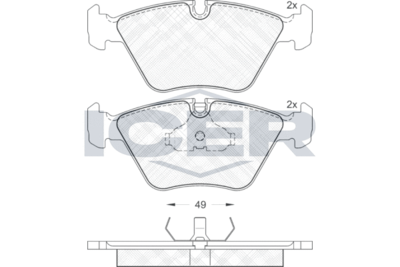 180883 ICER Комплект тормозных колодок, дисковый тормоз