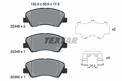 2534801 TEXTAR Комплект тормозных колодок, дисковый тормоз