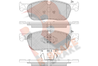 RB2236203 R BRAKE Комплект тормозных колодок, дисковый тормоз