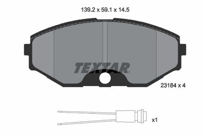 2318402 TEXTAR Комплект тормозных колодок, дисковый тормоз