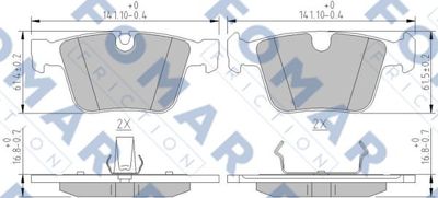 FO884983 FOMAR Friction Комплект тормозных колодок, дисковый тормоз