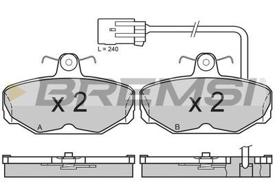 BP2591 BREMSI Комплект тормозных колодок, дисковый тормоз
