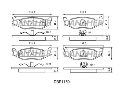 DBP1159 DANAHER Комплект тормозных колодок, дисковый тормоз