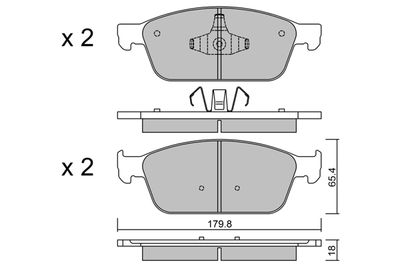 BPFO1018 AISIN Комплект тормозных колодок, дисковый тормоз