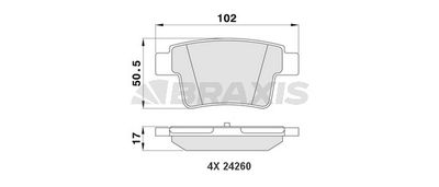 AA0162 BRAXIS Комплект тормозных колодок, дисковый тормоз