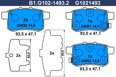 B1G10214932 GALFER Комплект тормозных колодок, дисковый тормоз