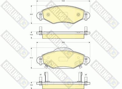 6133244 GIRLING Комплект тормозных колодок, дисковый тормоз