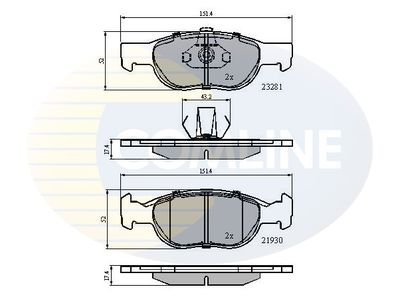 CBP01018 COMLINE Комплект тормозных колодок, дисковый тормоз