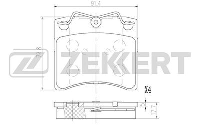 BS2992 ZEKKERT Комплект тормозных колодок, дисковый тормоз