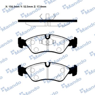 MBF010111E MANDO Комплект тормозных колодок, дисковый тормоз