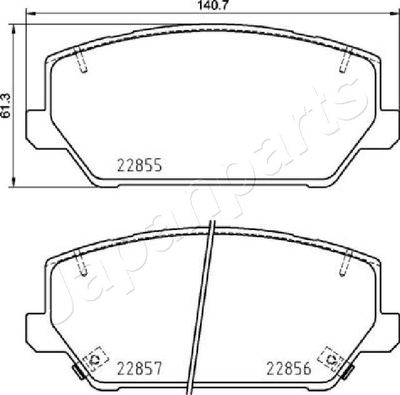 PAH28AF JAPANPARTS Комплект тормозных колодок, дисковый тормоз