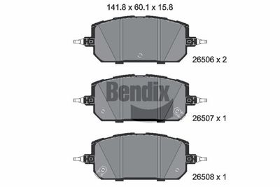 BPD2391 BENDIX Braking Комплект тормозных колодок, дисковый тормоз