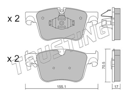 10011 TRUSTING Комплект тормозных колодок, дисковый тормоз