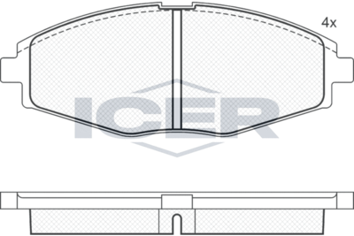 181262 ICER Комплект тормозных колодок, дисковый тормоз